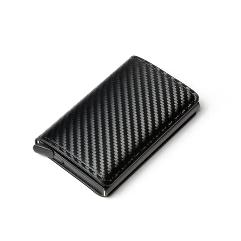Tarjetero minimalista de fibra de carbono y aluminio Rfid